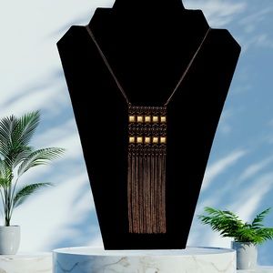 Long brass native style necklace